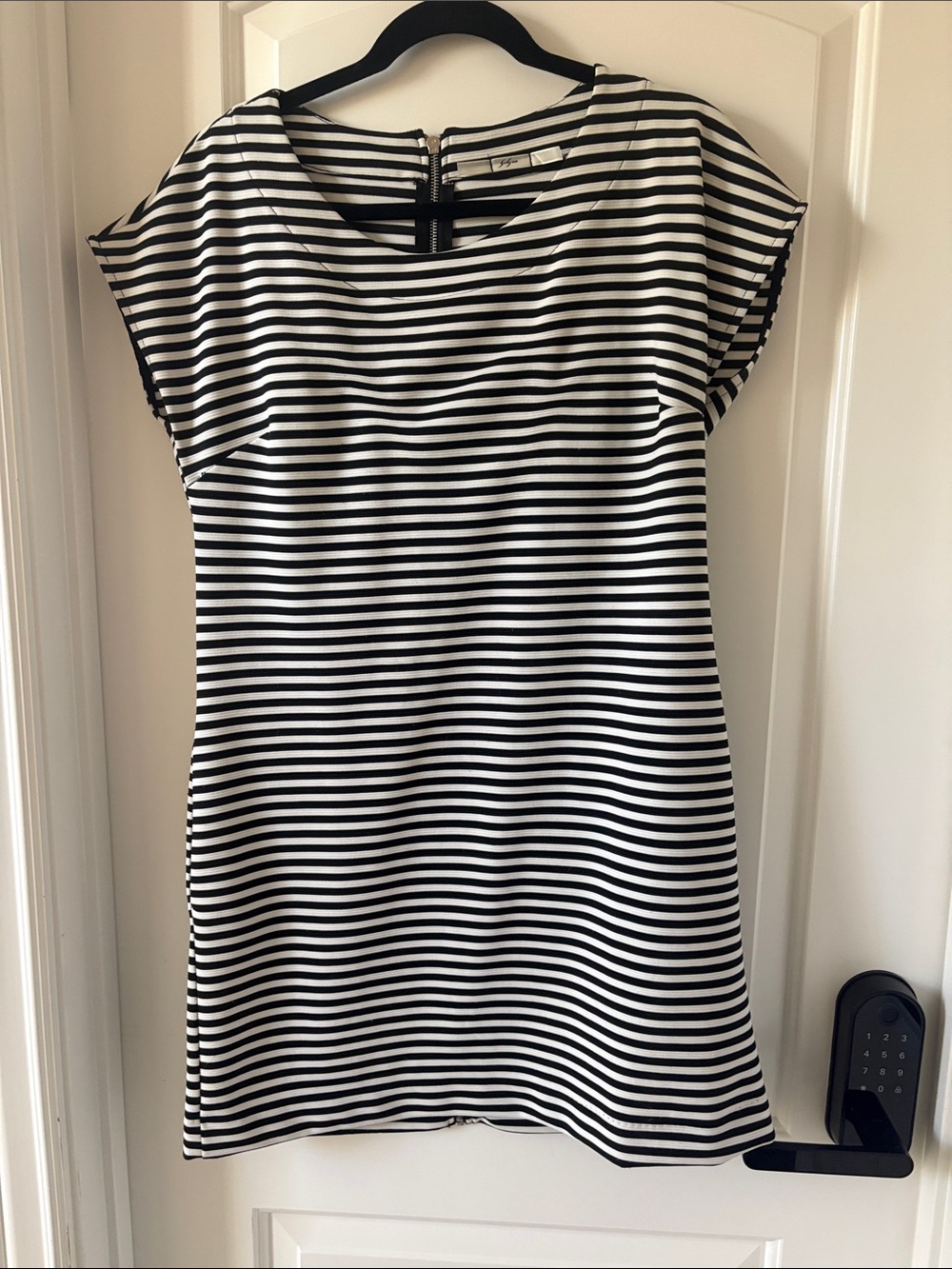 Gibson Black and White Striped Mini Dress